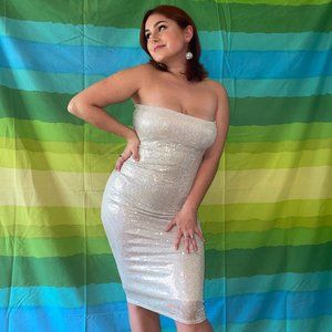 Glamorous Sequin Tube Midi Dress